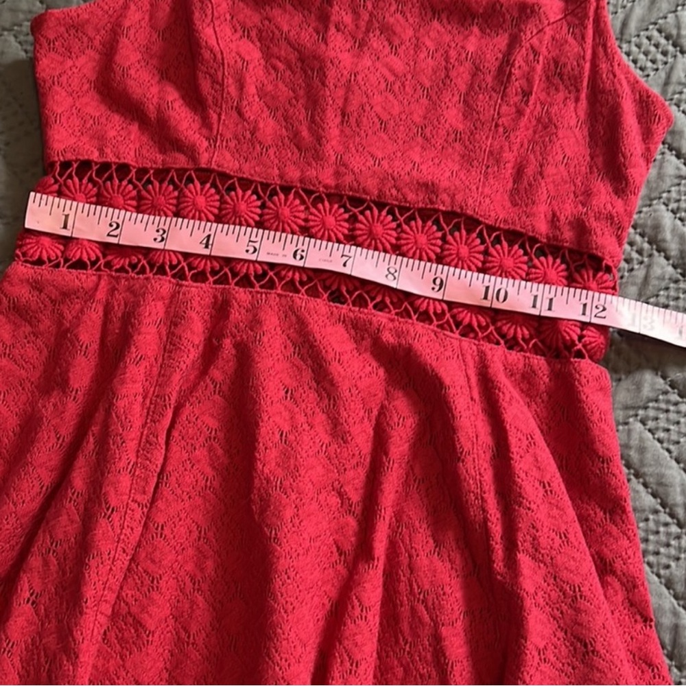Free People : Red Lace Daisy Flare Dress - 4 - Picture 13 of 13
